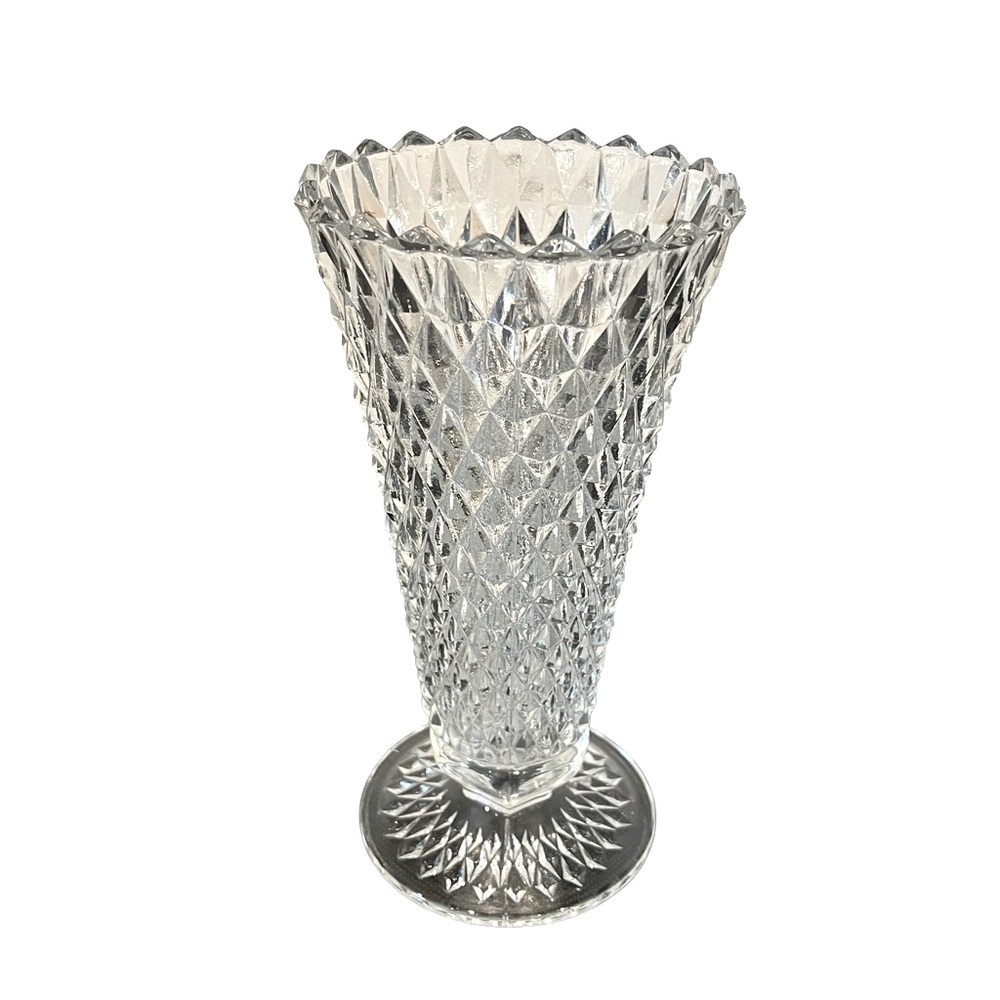 Indiana Glass Diamond Point Pattern Vase